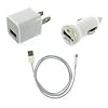 iPhone 5 USB Cable, Car Charger 5V 1A White with AC Wall Charger Adapter for iPhone 5