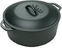 Lodge Logic Dutch Oven, 5 Quarts., With Loop Handles & Iron Cover