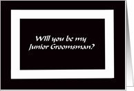 Junior Groomsman Card -- Black and White Graphic Card