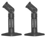 2 Black Universal Satellite Speaker Mounts / Brackets for Walls and Ceilings