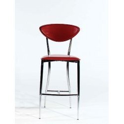 Leather Bar Chairs - Set of 2 (Red) (41.5 H x 18 W x 21 D overall) by Stacks and Stacks