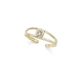 14k White Cubic Zirconia CZ Toe Ring by JewelryWeb