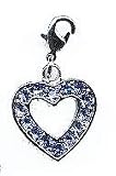 Charm Clip - P33 - Crystal Heart ~ Lt. Sapphire (Blue)