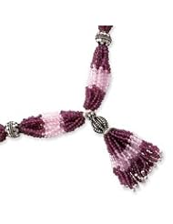 Sterling Silver 18inch Garnet & Rose Quartz Stone Necklace