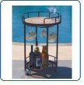 Manchego 20 Inch Round Serving Cart