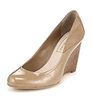 Autograph Leather Panelled Wide Fit Wedge Shoes with Insolia®