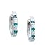 14K .35 CTW Blue & White Diamond Hinged/Hoop Earrings