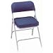 2" Thick Padded Box Seat Folding Chair, Set/2 (Navy Pattern/ Grey Frame) (32H x 18.75W x 20.75D)