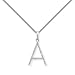 18ct White Gold Diamond 'A' Initial Pendant. 18inch chain included