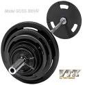 Troys VTX Premium Black Rubber Encased Olympic 300 lb. Weight Set GOSS-300VR