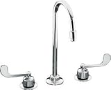 Kohler K-7304-5A-CP Triton widespread lavatory faucet with wristblade lever handles, less drain and