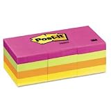 3M Post-it(R) Notes In Neon Colors, 1 1/2in. x 2in., Pack Of 12