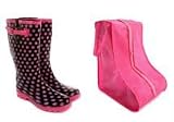 Outdoor Living : Funky Wellies Size 5 With Free Pink Boot Bag