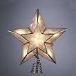 6" Lighted Gold and Ivory Capiz Five-Point Star Christmas Tree Topper