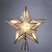 6" Lighted Gold and Ivory Capiz Five-Point Star Christmas Tree Topper