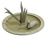Moss Green Loon Sundial Birdbath