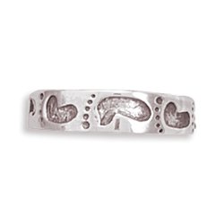 Oxidized Footprints Toe Ring