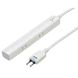 ヤザワ マグネット付3P対応スリムタップ 5個口 2m 白 HJKP502WH