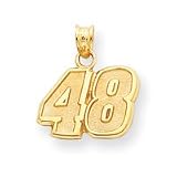 14k NASCAR Jimmie Johnson Number 48 Pendant