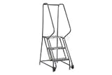 3 Step Tilt And Roll Ladder - Perforated Step - 16W Step