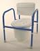 Pediatric Commode Blue- This commode has a capacity of 250 pounds. Solid plastic toilet seat with medium opening standard angled arms for easier ascending & descending. Color Blue