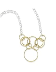 Genuine IceCarats Designer Jewelry Gift Sterling Silver & Vermeil Polished Fancy Circle Drop Necklace In 16.00 Inch