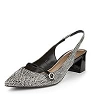 Limited Collection Pointed Toe Animal Print Slingback Shoes