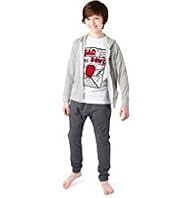 3 Part Limited Skull Print Hooded Pyjamas