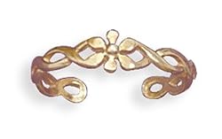 14 Karat Gold Plated Flower Toe Ring