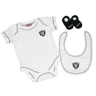 Oakland Raiders Baby 3-pc Creeper Bib and Booties Boxed Set0-3 Months