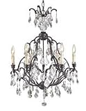 Timeless Elegance Collection Chandelier In Bronze Finish - 6 Bulbs