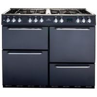 100cm Dual Fuel Range Cooker c/w 8 Burner Gas Hob Silver (100DF_SI)