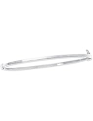 7" 14K White Gold 2.0mm (0.08") Polished Round Square Tube Stackable Bangle Bracelet
