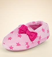 Star Print Bow Slip On Slippers