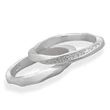 Stack Rings Twisted Band Sterling Silver with CZs