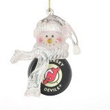 New Jersey Devils 2.5" Acrylic Basketball Snowman Holiday Ornament - NHL Hockey