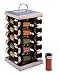 Spice Rack, Revolving, SS, 20 Glass Jars W/Flip-Lids