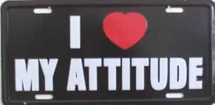 I Love My Attitude License Plate