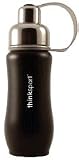 Thinksport 12oz. Black Stainless Steel Water Bottle