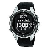 Pulsar Men's World Time Alarm Chronograph Black Urethan Strap Watch #PQ2003