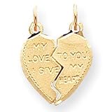 14k Break Apart Heart Charm - Measures 20x18mm