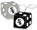 Official MLB Major League Baseball Licensed Team Logo Fuzzy Dice shape Mirror Danglers - Chicago White Sox