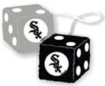 Official MLB Major League Baseball Licensed Team Logo Fuzzy Dice shape Mirror Danglers - Chicago White Sox