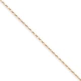 14k Gold Rose Gold 1.0mm D/C Rope 24 Inches