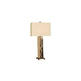 Slim Faux Stone Table Lamp in Antique Gold