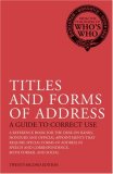 Titles and Forms of Address (Whos How)