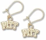 Pittsburgh Panthers 1/4 Pitt Dangle Earrings - 10KT Gold Jewelry