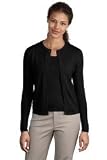 Ladies Fine-Gauge Crewneck Cardigan Sweater
