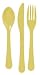 Lemon Meringue Yellow Plastic Fork, Spoon & Knife Set 24 Pk