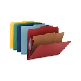 Smead 13730 - Pressboard Classification Folders, Letter, Four-Section, Blue, 10/Box-SMD13730